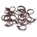 Macro shot of bronze leverback earring hooks for DIY jewelry making and handmade crafts - 13*11mm / Antique Red Copper