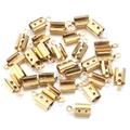 Golden stainless steel fold-over cord ends with loop for DIY jewelry making - Aperture 1mm / Gold