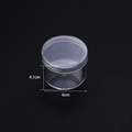 Transparent PP plastic round storage box with screw lid, size 6cm diameter and 4.1cm height - Round Box Style 10
