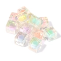 Bunte Aurora Acryl Würfelperlen in Macaron-Farben für DIY Schmuck und Armbänder - Bunt galvanisierter Würfel #1