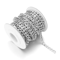 Catena NK in alluminio argento su rocchetto per gioielli fai-da-te e borse moda - 6*3mm / Catena NK Argento