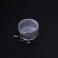 Clear round PP plastic storage box with screw lid for parts, 7cm diameter and 4.4cm height - Round Box Style 12