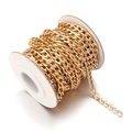 Rotolo di catena in alluminio dorato a maglia cubana per borse e gioielli fai-da-te - 6*3mm / Catena NK Curb in Oro