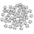 Macro detail of silver-plated starfish spacer beads for DIY jewelry making - 9*3.5mm Hole 2mm / Silver Starfish