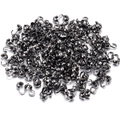 Macro shot of gunmetal clam shell bead tips for handmade jewelry connector finishings - 4mm / Gun Black