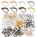 Crochets d'oreilles dormeuses DIY en diverses finitions métalliques comme l'or et l'argent - 13*11mm / Rose vif