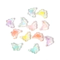 Bunte Aurora-Farbverlauf-Schmetterlingsperlen aus Acryl für DIY Schmuck und Haarschmuck - Bunt galvanisierte Herzschleife