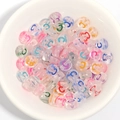 Transparent acrylic alphabet beads with colorful C letter for DIY handmade bracelets - 100 Pcs/Pack / Letter C