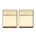 Flat gold magnetic clasp for leather bracelet featuring a sleek rectangular design - Hole 3*6mm / Matte KC Gold