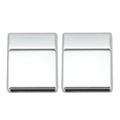 Set of 2 silver square magnetic clasps for leather bracelet DIY jewelry making - Matte Silver