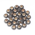 Detailed view of alloy spacers with black crystals for DIY jewelry bracelet making - 14*10mm (5mm Hole) / Black