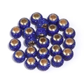 Macro shot of dark blue crystal paved spacers with gold metal core for DIY bracelets - 14*10mm (5mm Hole) / Dark Blue