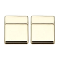 Flat rectangular magnetic clasp for leather bracelets in high-polish gold finish - KC Gold