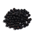 Macro shot of black maple wood beads with large holes for DIY jewelry and crafts - Round Beads / 10mm (100 Pieces) / Black