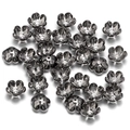 DIY jewelry beads caps with gun black hollow flower design for handmade bracelets making - 13*6mm Hole 1.4mm / Gun Black