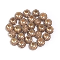Macro shot of champagne crystal beads for DIY jewelry with gold metal base - 14*10mm (5mm Hole) / Light Coffee