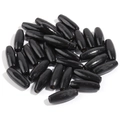 Bulk polished black oval maple wood beads with center holes for DIY jewelry making - Long Oval Bead / 7x15mm (100 Pieces) / Black
