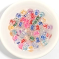 Colorful acrylic round alphabet beads with letter G for DIY jewelry making - 100 Pcs/Pack / Letter G