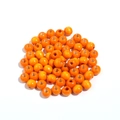 Close-up van heldere oranje esdoornhouten kralen voor DIY sieraden maken en knutselwerkjes - Oranje