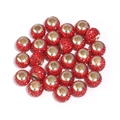 Macro detail of red rhinestone pave spacers with large center holes for DIY jewelry - 14*10mm (5mm Hole) / Red