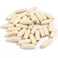 Polished natural maple wood oval spindle beads for DIY jewelry and handmade crafts - Long Oval Bead / 7x15mm (100 Pieces) / Off White