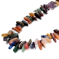 Makroaufnahme bunter unregelmäßiger Tigerauge und Amethyst Edelsteinperlen für Schmuck - 8-25mm (Ca. 40cm) / Regenbogen