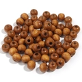 Polished brown maple wood beads for DIY jewelry making and handmade crafts with round holes - Round Beads / 10mm (100 Pieces) / Light Coffee