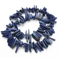 Unregelmäßige tiefblaue Lapislazuli-Perlen auf einer Schnur für DIY-Schmuckherstellung - 8-25mm (Ca. 40cm) / Lapislazuli