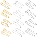 Gold and silver DIY safety pins with multiple loops for handmade jewelry making accessories - 5cm (No Loops) / Gold