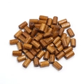 Macro detail of cylindrical dark brown maple wood beads for DIY jewelry making - Cylindrical Barrel / 6X12mm (200 Pieces) / Light Coffee