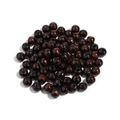 Macro detail of dark brown polished maple wood beads with large holes for DIY crafts - Round Beads / 10mm (100 Pieces) / Dark Coffee