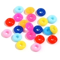 Assorted colorful silicone spacer beads for DIY jewelry making on white background - 6mm / Multicolor