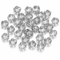 Polished silver metal flower bead caps for DIY jewelry making bracelets and crafts - 13*6mm Hole 1.4mm / White K/Silver