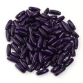 Close-up of polished purple oval maple wood beads for DIY jewelry making accessories - Purple