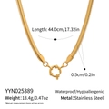 Detail view of 18K gold plated stainless steel snake chain necklace with specifications - Snake Chain Style (YYN025389)