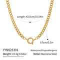 Detailed view of golden stainless steel curb chain with length and weight specifications. - Curb Chain Style (YYN025391)