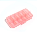 Caja de almacenamiento rosa translúcida de plástico con 10 rejillas y cierre seguro - 10 Rejillas / Naranja