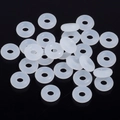 Bulk white translucent 6mm silicone spacer O-rings for DIY jewelry making and beading - 6mm / White