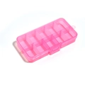 Caja de almacenamiento rosa semitransparente de 10 rejillas para joyas y piezas DIY - 10 Rejillas / Rosa 1