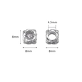 Cuenta espaciadora floral de aleación de plata de 8mm con agujero de 4,5mm para joyas - Flor en Relieve (3#)