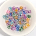 Transparent acrylic letter M beads for children DIY bracelets colorful flat round charms - 100 Pcs/Pack / M