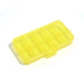 Caja de plástico amarillo translúcido con 10 compartimentos para joyas y bricolaje - 10 Rejillas / Amarillo