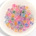Transparent acrylic letter Z beads in various bright colors for DIY jewelry making - 100 Pcs/Pack / Letter N