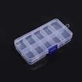 Caja de almacenamiento transparente de plástico de 10 compartimentos con cierre azul y asa - 10 Rejillas / Transparente 1