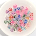 Colorful transparent acrylic letter beads with multi-color O design for DIY jewelry - 100 Pcs/Pack / Letter O
