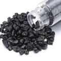 Piedras de obsidiana negra irregular con agujeros para creación de joyas DIY en frasco - Peso Neto 45g/Botella / Ágata negra