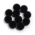 Diez cuentas redondas flocadas negras de 16mm para crear joyas y pulseras hechas a mano - Negro