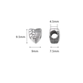 Perlina a cuore in argento antico con texture coccodrillo per braccialetti fai da te - Forma di Cuore Strutturato (10#)