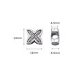 Perla distanziatrice a fiore in argento antico con foro 4,5mm per gioielli DIY - Fiore a Quattro Petali (11#)