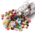 Cuentas de piedra ojo de gato de colores con agujeros y botella para bisutería artesanal - Peso Neto 45g/Botella / Ojo de Gato de Colores
